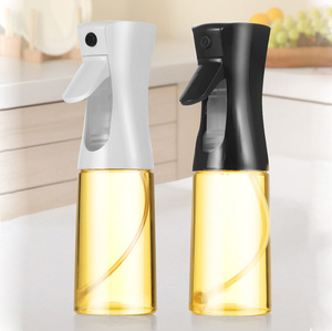 Nouvelle mise à niveau vaporisateur et bouteille d'huile pulvérisateur noir 200ml bouteille de pulvérisation d'huile d'olive en verre pour la cuisine - Product Image 1