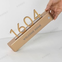 Plaque de numéro de maison LED rétroéclairée 3D avec détecteur de mouvement intelligent, étanche IPX6, télécommande sans fil rechargeable pour maison et hôtel