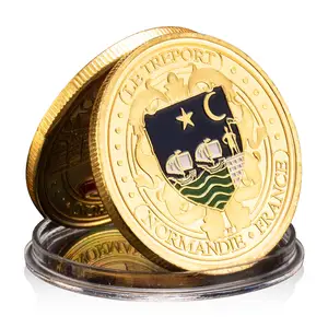 Administrative Division Of France Le Treport Collectible Gold Plated Copy Souvenir Coin Colorful Commemorative Coin