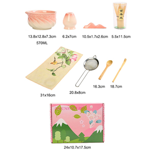 Kit Matcha Japonais à Motif Cerise Dégradé de Couleurs, 1-8 Pièces, Fouet en Bambou, Support en Porcelaine, Ensemble Matcha pour Débuter en Matcha - Product Image 2
