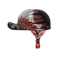 Casque de moto vintage pour adultes Casques de moto ouverts Demi-casque rétro Casquette de baseball tendance Casco