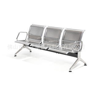 Banco de espera de acero inoxidable Kang Zhi Xing de tres asientos con reposabrazos para uso en ambulatorios - Product Image 1