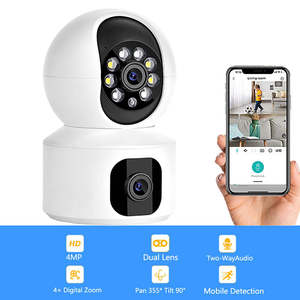 Caméra WiFi 3MP <span class=keywords><strong>avec</strong></span> double écran, moniteur pour bébé, vision nocturne, caméra IP de sécurité PTZ intérieure, CCTV <span class=keywords><strong>avec</strong></span> sirène intégrée, audio bidirectionnel - Product Image 5