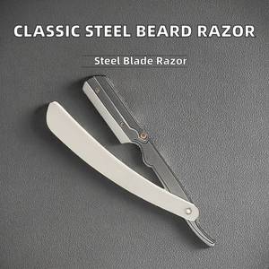 Navaja de Afeitar Manual Plegable de Acero Inoxidable Estilo Clásico, Económica, para Hombre, Afeitadora de Barba y Rostro con Una Sola Cuchilla - Product Image 2