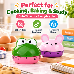 Niedlicher Tier-Küchentimer mit Mechanischem <span class=keywords><strong>55</strong></span>-<span class=keywords><strong>Minuten</strong></span>-Aufziehmechanismus, Ohne Batterie, für Kochen, Backen und Lernen - Product Image 6