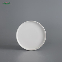En stock usine, prix de gros, 16-20 pièces, service de vaisselle en grès blanc mat à bord vertical pour restaurant