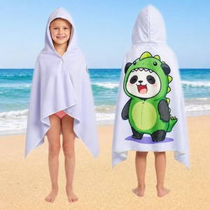 Asciugamano da Spiaggia con Cappuccio per Bambini <span class=keywords><strong>Verde</strong></span> <span class=keywords><strong>Menta</strong></span> - Asciugatura Rapida, Assorbente, Resistente alla Sabbia, per Nuoto - Product Image 4