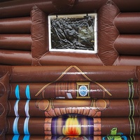 Tente de ski gonflable d'hiver, cabane en rondins gonflable, tente de maison gonflable