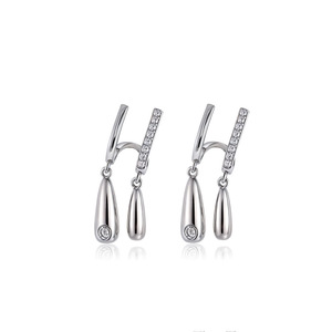 Pendientes de Plata de Ley S925 con Doble Lágrima en Forma de U para Uso Diario - Product Image 3