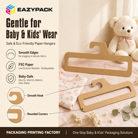 Cintre en carton kraft OEM ODM recyclé et biodégradable avec crochet, logo personnalisé pour magasin de vêtements