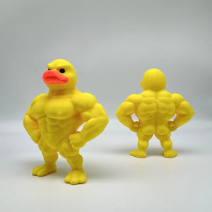 รูปปั้นเป็ดกล้ามเนื้อพิมพ์ 3 มิติจากพลาสติกทนทาน ของขวัญเป็ดนักเพาะกายสุดพิเศษ งานประติมากรรมสัตว์เรซิ่นสำหรับตกแต่งบ้าน สำนักงาน และโต๊ะทำงาน - Product Image 6