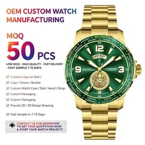 OEM Low MOQ Custom Logo Gold <b>Mechanical</b> <b>Watch</b> Japanese Movement Men Luxury <b>Watch</b> Stainless steel Automatic Luminous Hands - Product Image 1