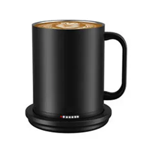 Tazas de café térmicas a prueba de fugas, taza de calefacción termostática automática, taza de café de oficina, taza de café de acero inoxidable con USB