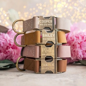 <span class=keywords><strong>Collar</strong></span> de perro de cuero con hebilla de Metal, Logo grabado personalizado, rústico - Product Image 6