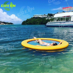 Ponton gonflable suspendu <span class=keywords><strong>jet</strong></span> <span class=keywords><strong>ski</strong></span> kayak matelas gonflable radeau rond quai d'eau bain de soleil piscine gonflable flotteur eau hamac - Product Image 2