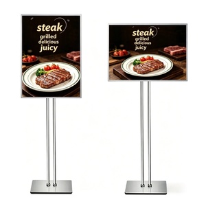 Advertising Aluminum Snap Open Frame Adjustable <b>Poster</b> Stand Floor Standing Sign <b>Holder</b> LED Slim Light Box for Store Exhibition - Product Image 1