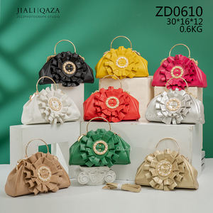 Jiali QAZA 고급 디자이너 이브닝 파티 주머니 클러치 핸드백 여성을위한 최신 꽃 잠금 자수 아름다운 핸드백 - Product Image 2