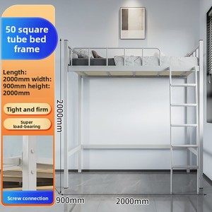 Customized Single Loft Bed College Students Employees Bunk Bed School Dormitory Apartment Bed with Computer <strong>Desk</strong> - Product Image 5