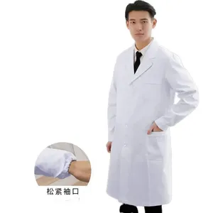 सफेद कोट लंबी आस्तीन महिला लोगो डॉक्टर वर्दी पुरुषों की छोटी आस्तीन अलगाव गाउन लैब कोट छात्र नर्स वर्कवियर निर्माता - Product Image 6