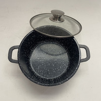 Ensemble de casseroles en céramique et aluminium au design moderne 20-22-24 cm, casseroles à soupe écologiques avec couvercle en verre