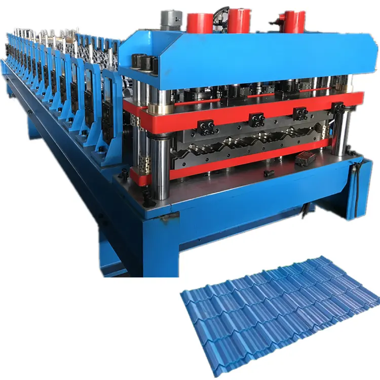 Máquina para hacer rollos de láminas de tejas de Metal, materiales de construcción para casas