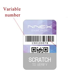 Personalizado Tamper Proof Segurança Qr Código Scratch-off Etiqueta Anti-falsificação Com Autenticidade Número Único 3d Holograma Etiqueta
