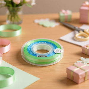 ริบบิ้นผ้าซาตินอิลัน 1.0 ซม. 25 หลา สีเขียวอ่อน D30 - Product Image 3