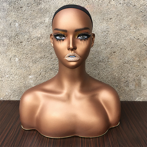 Présentoir réaliste de support de perruque de tête de <span class=keywords><strong>Mannequin</strong></span> féminin pour accessoires de beauté noir marron épaules perruques lunettes oreilles maquillage des yeux <span class=keywords><strong>buste</strong></span> - Product Image 4