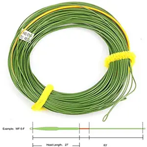 Kürzer kopf out gebundenen ultra low stretch core schwimm fly linien moss grün mit orange laden zoom geschweißten schleifen 90FT (B05)