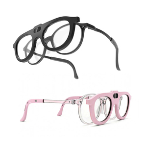 Kids AI Smart Glasses With Electronic Atomization Lens Eye Distance Posture Prevention Vision Control <b>Pink</b> Black <b>Frames</b> - Product Image 1
