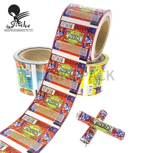 中国工厂定制印刷包装纸，用于机器上的胶糖糖果片剂糖果卷糖果包装纸