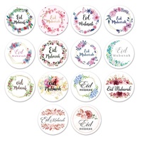Etiquettes décoratives pour Ramadan Mubarak, autoadhésifs musulmans, pour cadeaux du Festival Kareem, EID Mubarak, étiquettes décoratives, fleurs