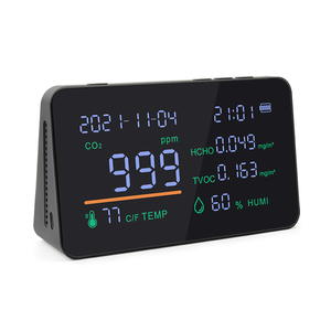 Medidor Digital 6 en 1 de CO2/<span class=keywords><strong>HCHO</strong></span>/TVOC/TEMP/Humedad, Mini Detector de Dióxido de Carbono, Analizador de Gases, Monitor Automotriz - Product Image 1