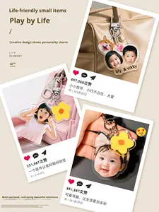 Portachiavi Personalizzati in Acrilico con Foto, Design Gratuito, per Coppie, Genitori e Figli, Forma Creativa e Carina per Ricordi - Product Image 3