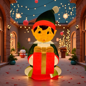 <b>Christmas</b> Elf Boy Figurine <b>Christmas</b> Gift <b>Box</b> Decorations - Product Image 1