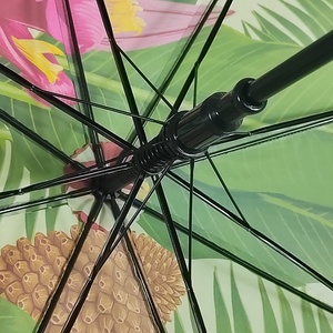 Paraguas de Viaje Clásico Semiautomático con Mango en J, Apertura Automática, Resistente a los Rayos UV, Ligero, de Tela Pongee - Product Image 4