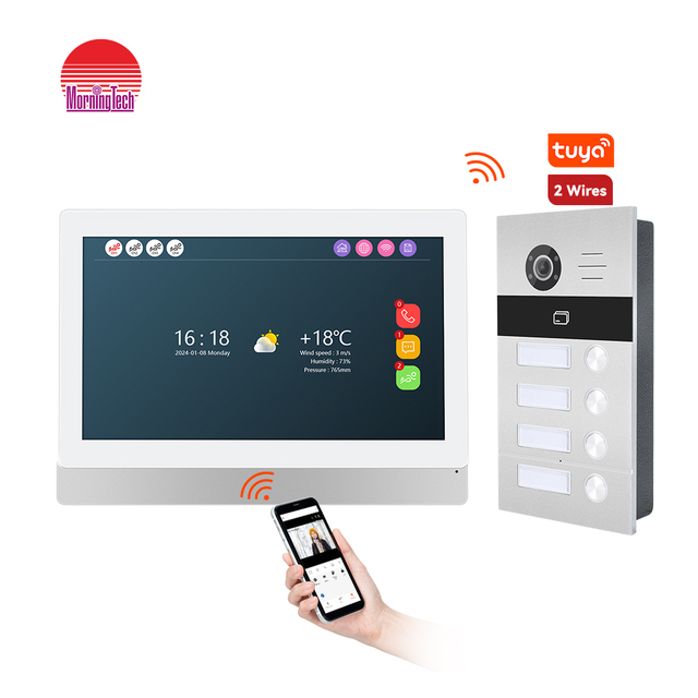 Tuya App WiFi Video Door Bell 1080p 2-wire AHD Smart Ring Camera Waterproof with Chime for Outdoor Hotel or Home Use