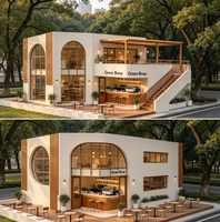 Café conteneur pliable de 20 et 40 pieds, bar conteneur de luxe et restaurant rapide avec cuisine à vendre