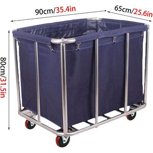 <span class=keywords><strong>Cesta</strong></span> de lavandería comercial de alta resistencia 11,35 Bushels Lona impermeable extraíble grande forrada de acero inoxidable para hoteles hospitales - Product Image 2