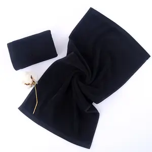 100% cotton 75x35cm Cotton Hand Towels Hair Drying Salon Towels black