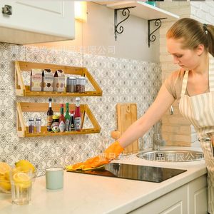 Estante de almacenamiento de bambú para montar en la pared de 3 niveles para toallas de baño y productos de cuidado de la piel - Product Image 3