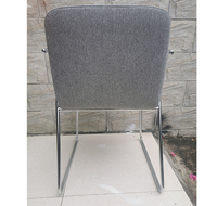 Chaise de formation empilable, vente en gros, chaise de conférence ergonomique en tissu gris