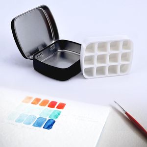 Xinyiart rỗng màu nước Bảng màu kim loại mini rỗng màu nước tin với nắp di động sơn bảng màu du lịch màu nước Khay bảng màu - Product Image 5