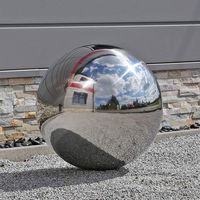 Vente en gros grande sphère métallique décorative extérieure en acier inoxydable balle de golf fontaine sculpture