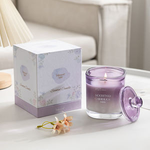 Confezione Regalo con Bicchiere in Vetro <span class=keywords><strong>e</strong></span> Sacchetto di Carta 180g, Olio Essenziale Aromaterapico alla Vitamina <span class=keywords><strong>E</strong></span> <span class=keywords><strong>e</strong></span> Cera di Cocco per Spa a Bassa Temperatura, Fragranza Natalizia - Product Image 1