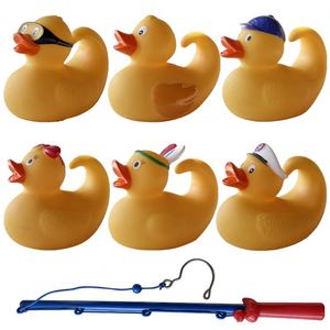 Juguetes de pato de goma flotantes de vinilo personalizados al por mayor para niños pequeños con gancho para pescar y jugar - Product Image 4