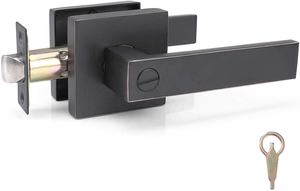 Poignée <span class=keywords><strong>de</strong></span> <span class=keywords><strong>porte</strong></span> à levier <span class=keywords><strong>de</strong></span> confidentialité/passage avec serrure et clé, ensemble <span class=keywords><strong>de</strong></span> poignées carrées fines [pour <span class=keywords><strong>porte</strong></span> <span class=keywords><strong>d</strong></span>'<span class=keywords><strong>entrée</strong></span> ou <span class=keywords><strong>de</strong></span> bureau, réversible pour les côtés droit et gauche] - Product Image 3