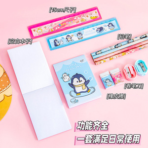 2025 Adorable juego de útiles escolares para niños de seis piezas para el comienzo del año escolar Lápiz Cuaderno Borrador - Product Image 6