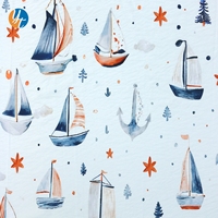 Chemise habillée d'été écologique Tissu de rayonne respirante Créature de la mer Imprimé floral Technique tissée Vêtement textile doux