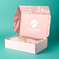 Boîte d'expédition postale en carton ondulé rose personnalisée avec logo, conception gratuite, pour cosmétiques
